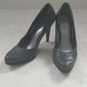 Grey snake print platform Nine West heels